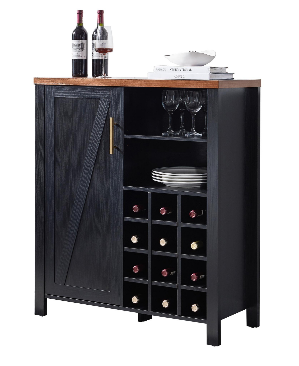 Kings Brand Furniture Sideboard Buffet Wine Liquor Bar Cabinet for Kitchen, Living Room, Dining Room