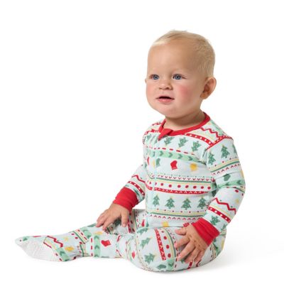 Toddler Boys Holiday Family Pajamas Neutral One Piece Pajamas