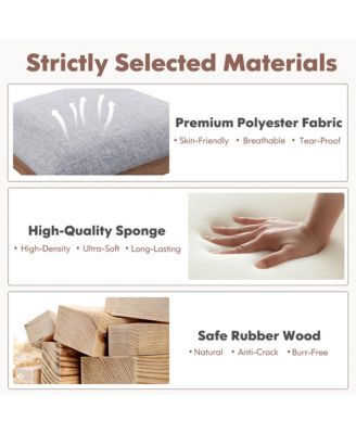 Set of 4 Dining Chair w/ Padded Seat High Back Rubber Wood Frame Kitchen Chairs