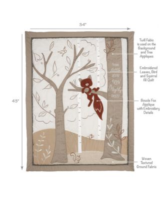 Treetop Fox Woodland Tree Nursery 3-Piece Baby Crib Bedding Set