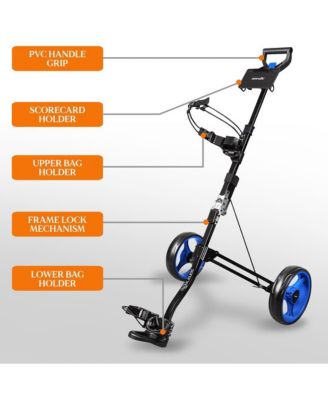 Foldable 2-Wheel Golf Push Cart, Aluminum Pull Cart