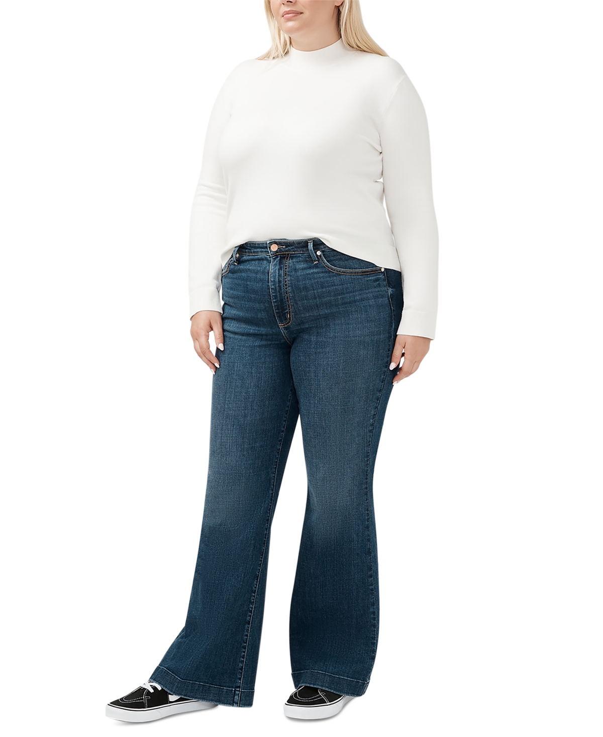 SILVER JEANS CO. PLUS SIZE ISBISTER 70S FLARE JEANS 