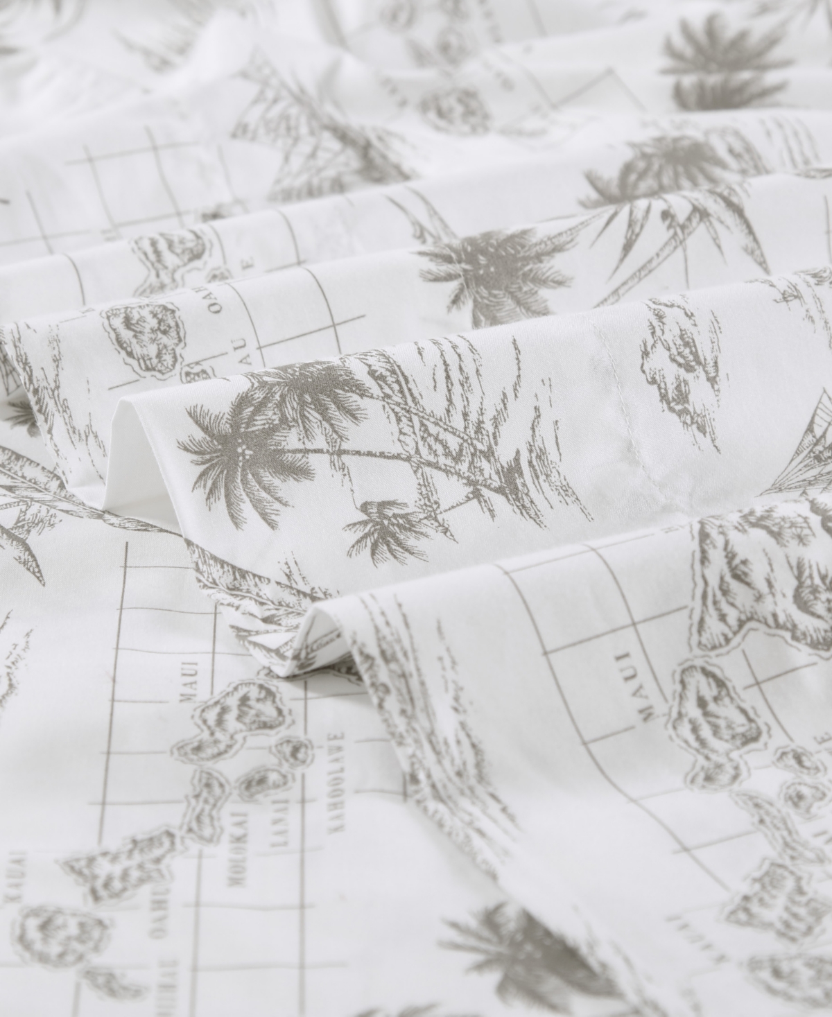 Tommy Bahama Cotton Percale 4 Piece Sheet Set, King In Classic Map