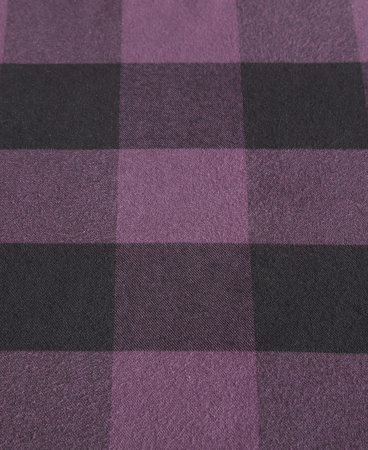 Eddie Bauer Cabin Plaid Cotton Flannel Reversible Throw Blanket In Dark Plum Grey,black