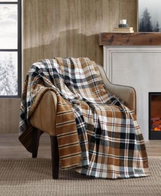 Eddie Bauer Trailhead Plaid Flannel Oversized Throw, 70" X 60"