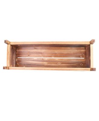 Wood Planter Box Outdoor Garden Rectangular Planter Flowers Box Raised Bed
