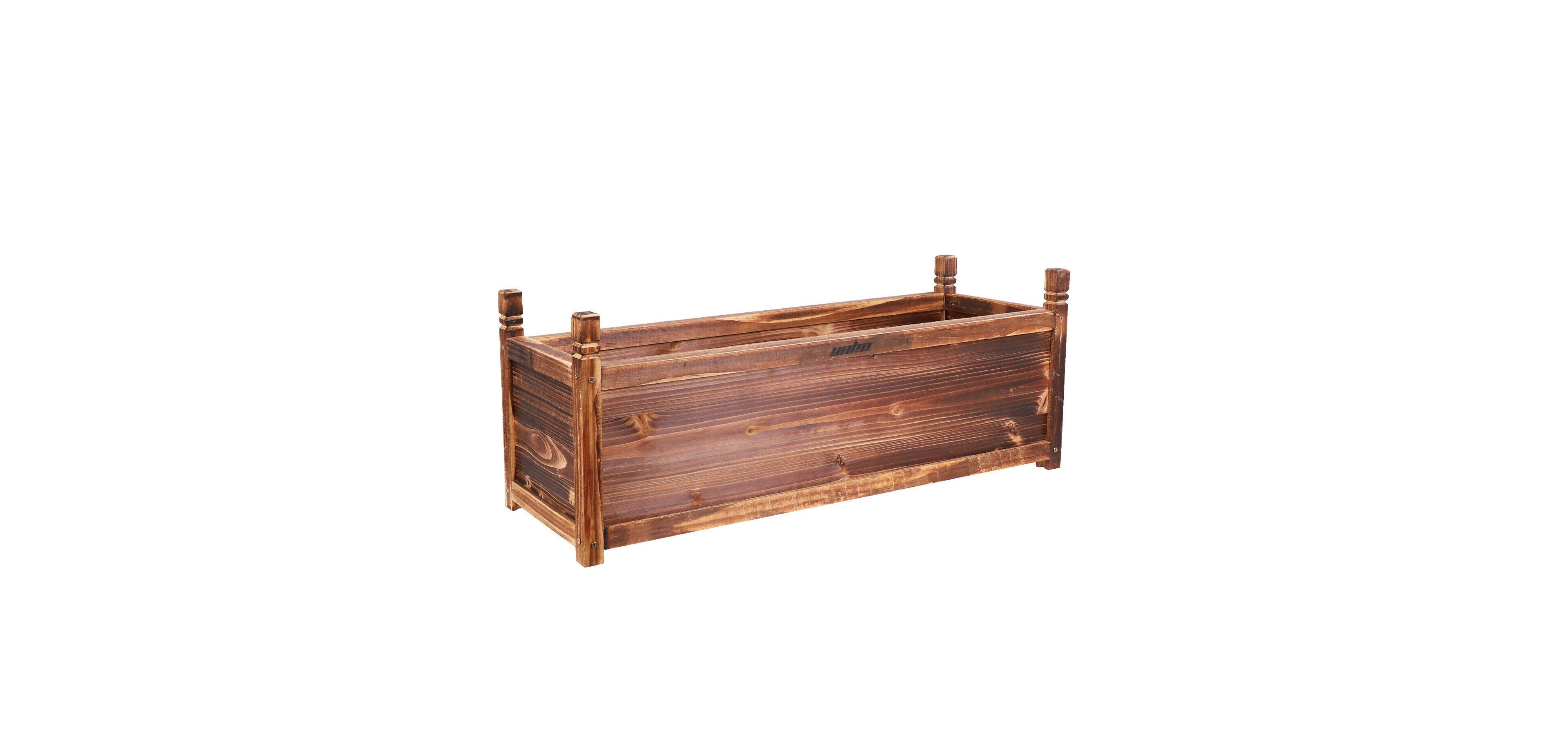 Unho Wood Planter Box Outdoor Garden Rectangular Planter Flowers Box Raised Bed