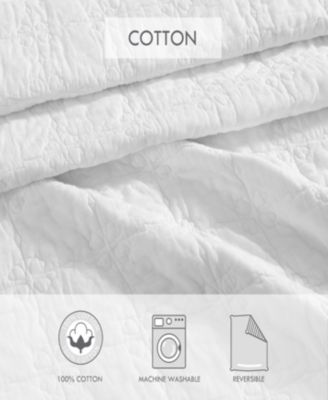 Floral Trellis Cotton 4-Piece Quilt Set