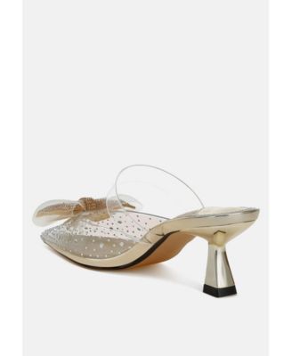 Freja Embellished Bow Kitten Heels