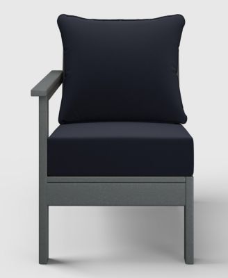 Outdoor Patio HDPE Left Arm Sectional Corner Club Chair with Patio Cushions