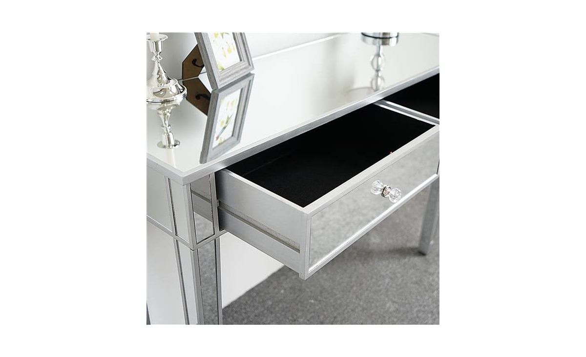Slickblue Mirrored Makeup Vanity Table Desk for Women Elegant Design with 2 Drawers