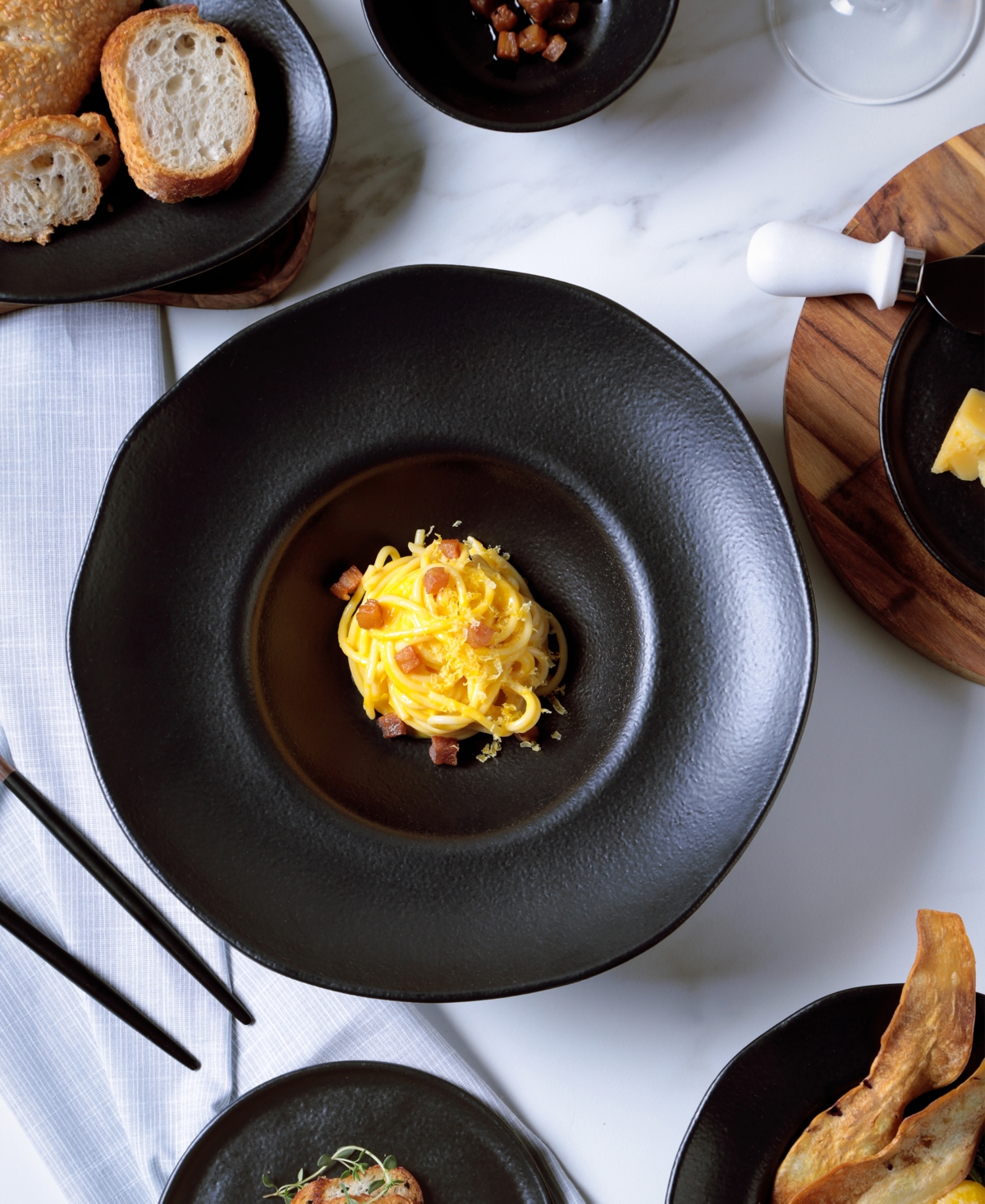 Shop Porto Brasil Stoneware Soup Bowls, Set Of 6 In Matte Black
