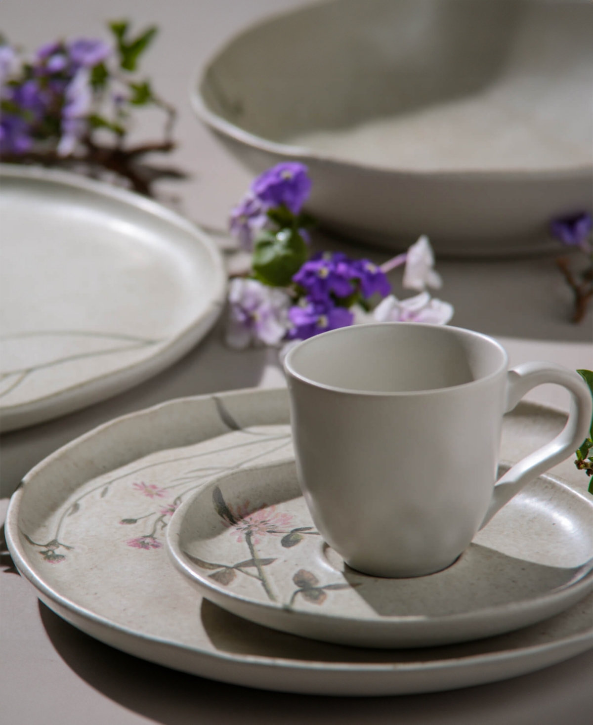 Porto Brasil Campestre Stoneware Coffee Cup And Saucer Set, Service For 6 In Campestre