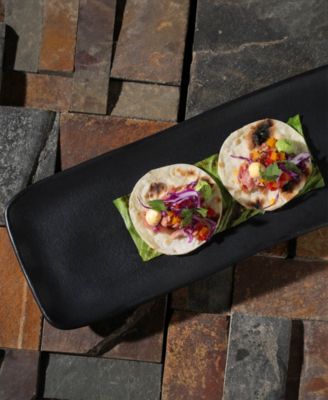 12.99" Stoneware Medium Rectangular Platters, Set of 4