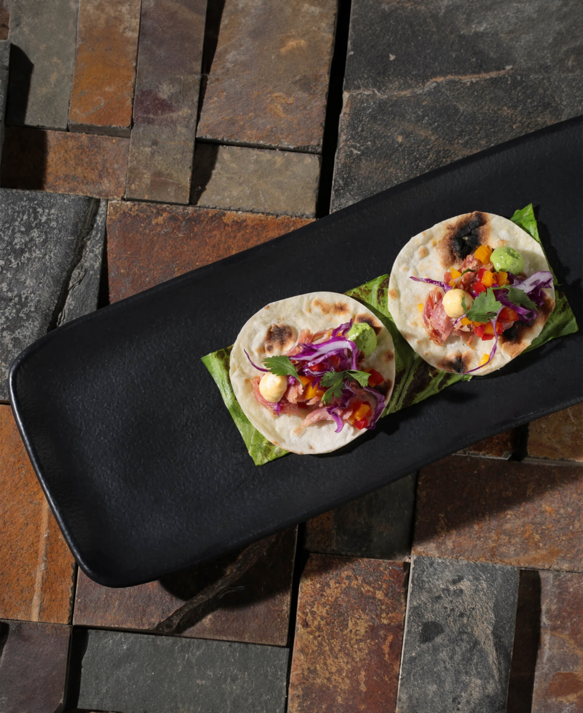 Porto Brasil 12.99" Stoneware Medium Rectangular Platters, Set Of 4 In Matte Black