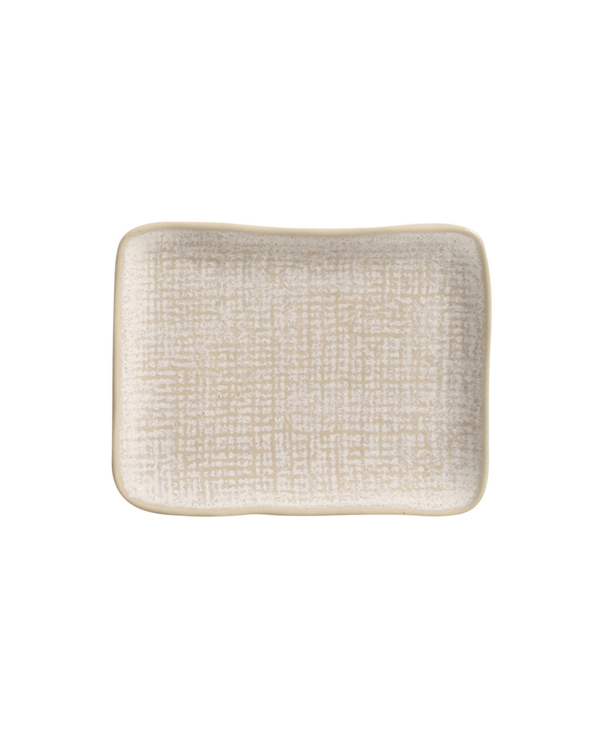 Porto Brasil 7" Stoneware Rectangular Juta Platters, Set Of 4 In Latte