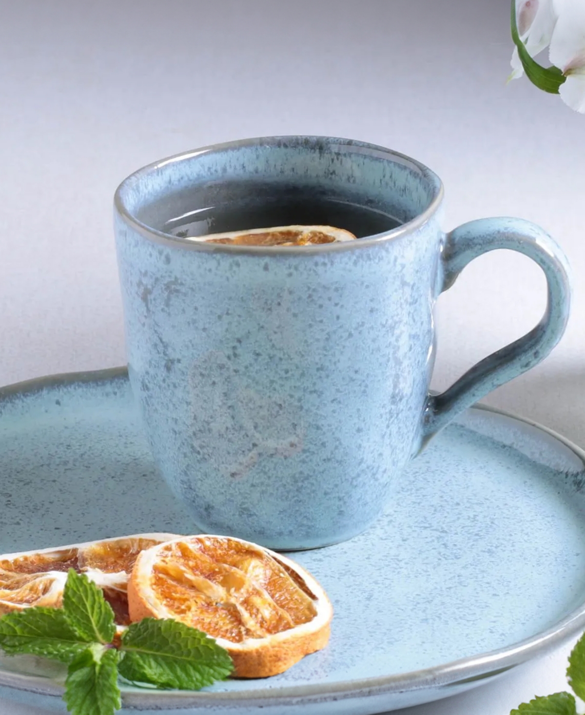 Porto Brasil Stoneware Coffee Mugs, Set Of 4 In Breeze