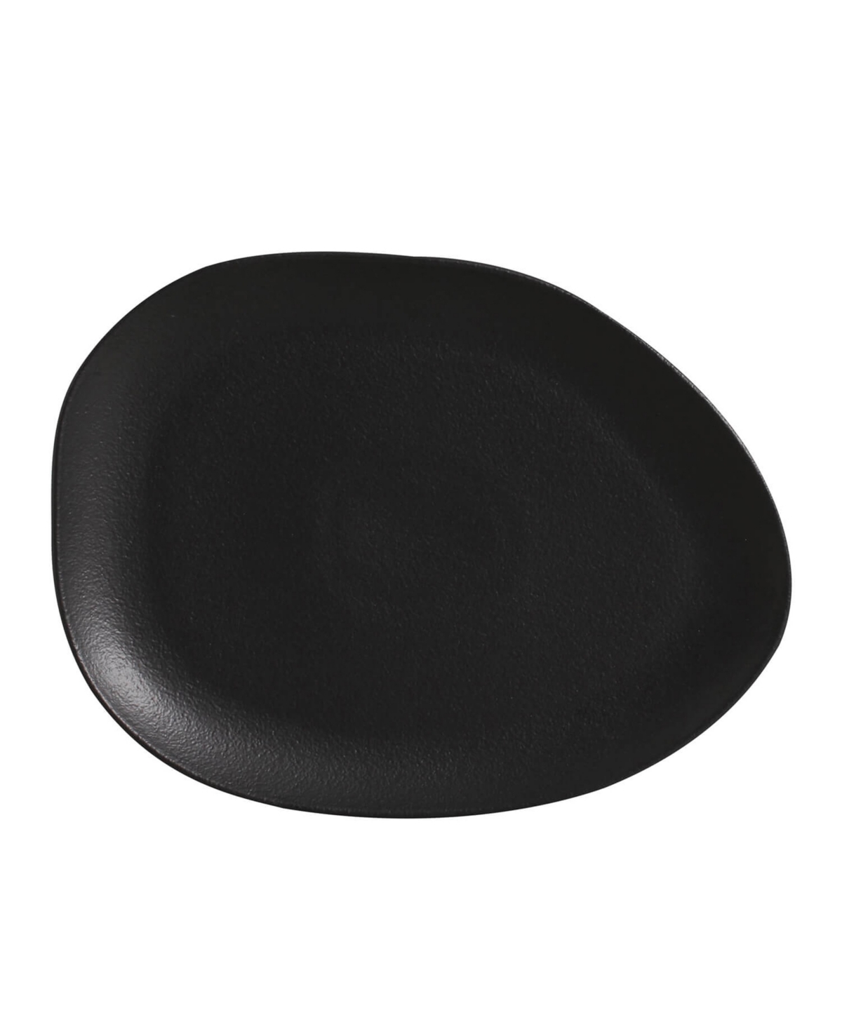 Porto Brasil Stoneware Oval Dinner Plates, Set Of 6 In Matte Black