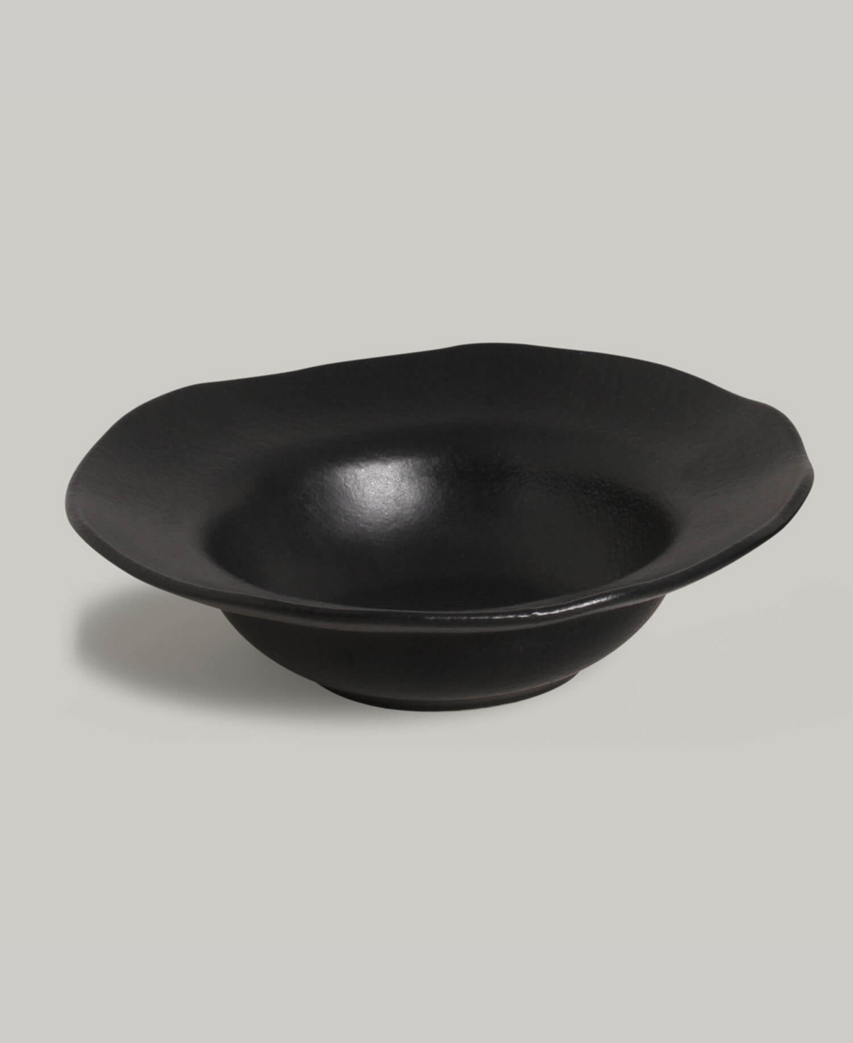 Porto Brasil Stoneware Deep Rim Dessert Plates, Set Of 4 In Matte Black