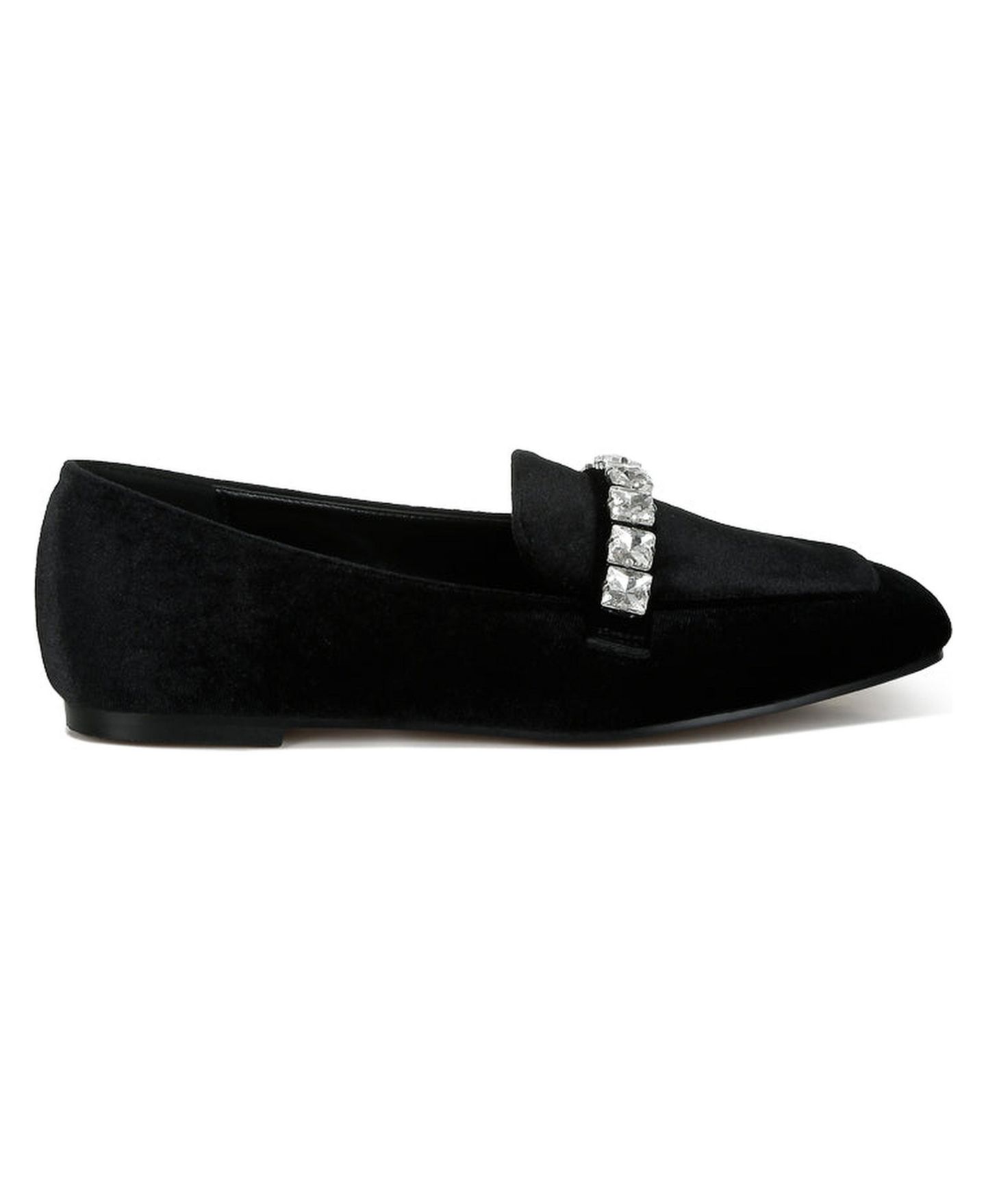 Женские туфли Rag & Co Kyari Velvet Diamante Strap, цвет: Чёрный — фото 1