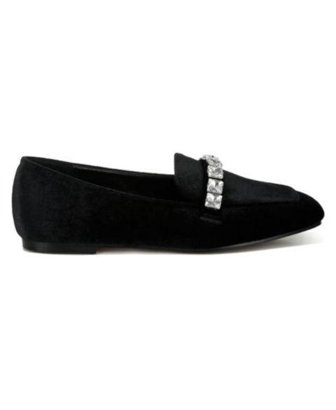 Женские туфли Rag & Co Kyari Velvet Diamante Strap, цвет: Чёрный