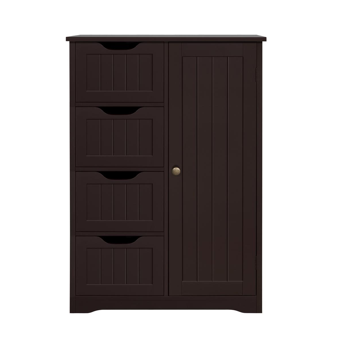 Wooden Cabinet 4 Drawers Cabinet Storage - Espresso