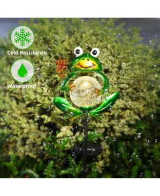 Frog Solar Lights Outdoor Garden Decorative, Solar Frog Outdoor Decor for Garden, Auto ON/Off Solar Powered Stake Lights for Christmas Pathway Lawn Patio Yard Decor