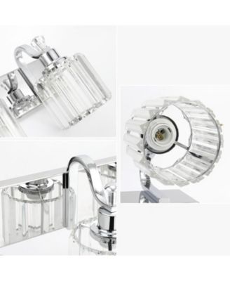 LED Modern Crystal Bathroom Vanity Lights Over Mirror, Chrome Bathroom Light Fixtures Wall Light (3-Light)