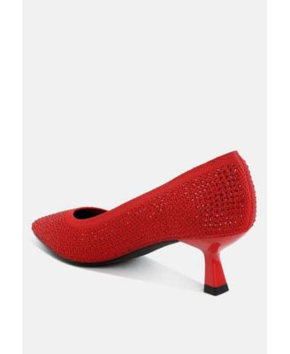 Vimto Breathable Flyknit Rhinestone Pumps