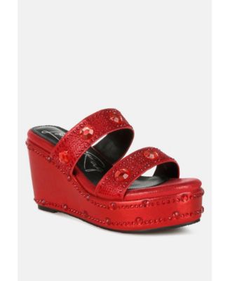 Iki Diki Rhinestone & Diamante Wedge Sandals