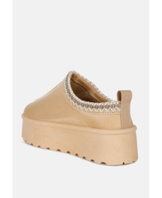 Struter Embroidered Platform Fur Classic Slip-On