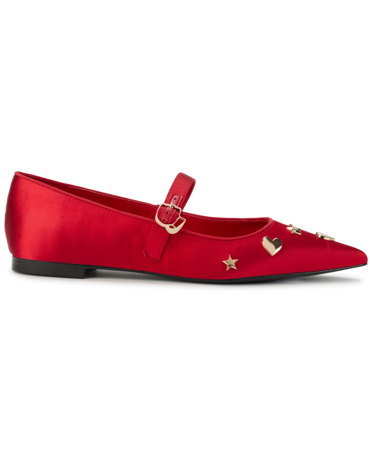 Karl Lagerfeld Paris Veyda Pointed Toe Mary Jane Flat In Classic Red