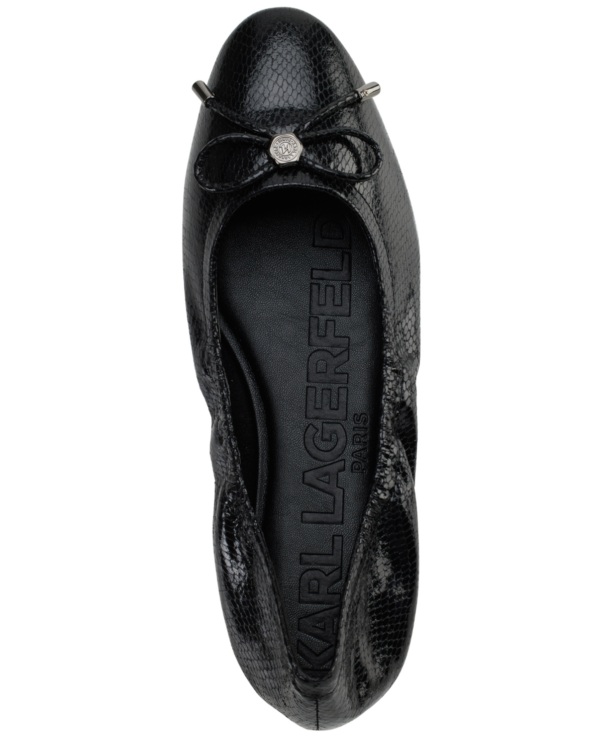 Karl Lagerfeld Velma Almond Toe Ballet Flats In Black