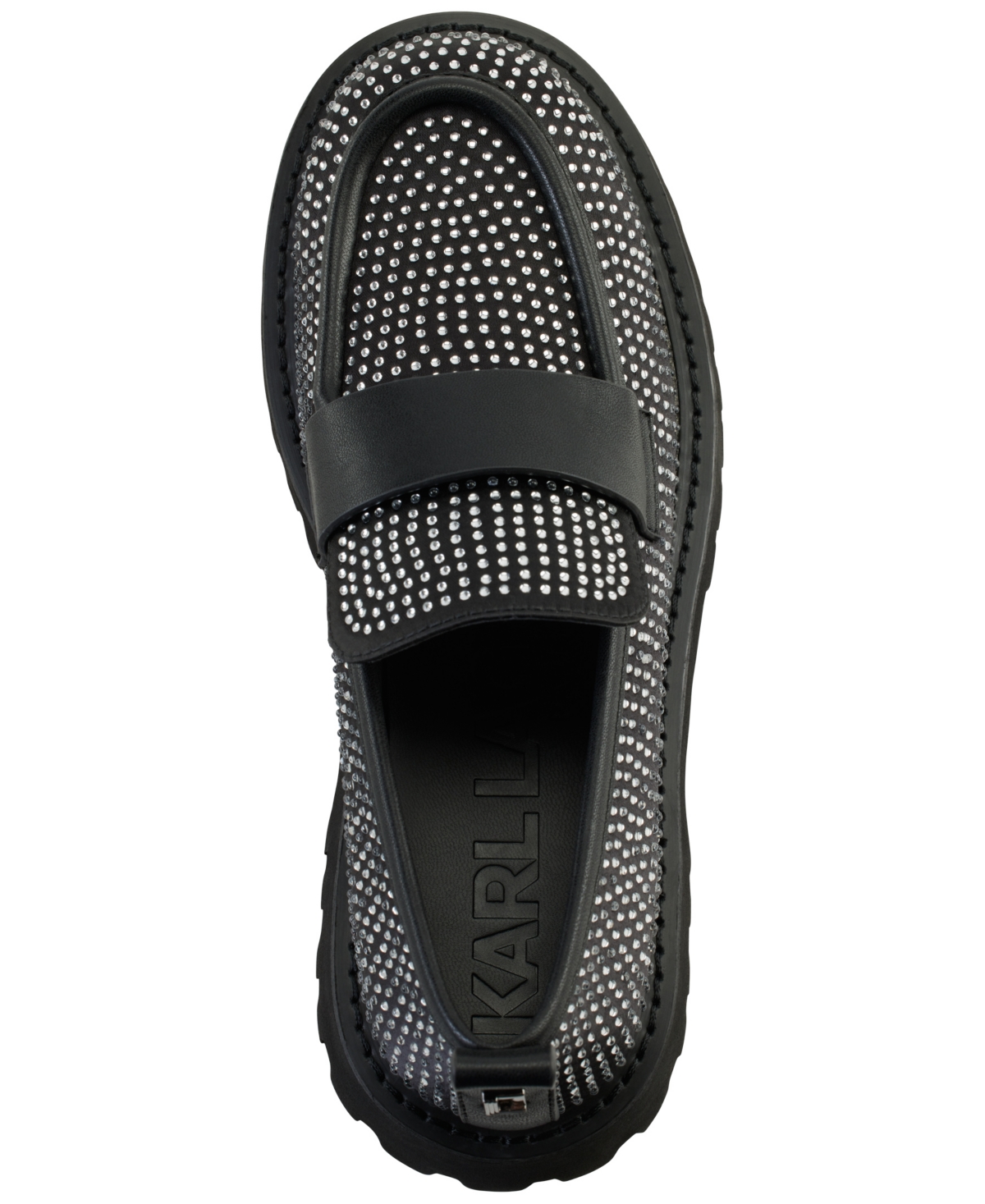 Karl Lagerfeld Paris Grady Crystal Lug Sole Loafer In Black