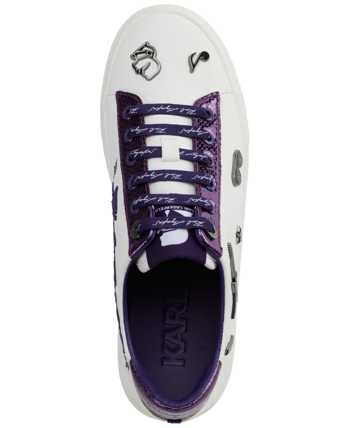 Karl Lagerfeld Paris Women's Cate Rocker Lace-Up Sneakers -Plum