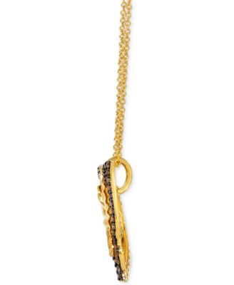 Nude Diamond & Chocolate Diamond Butterfly Pendant Necklace (1/3 ct. t.w.) in 14k Honey Gold