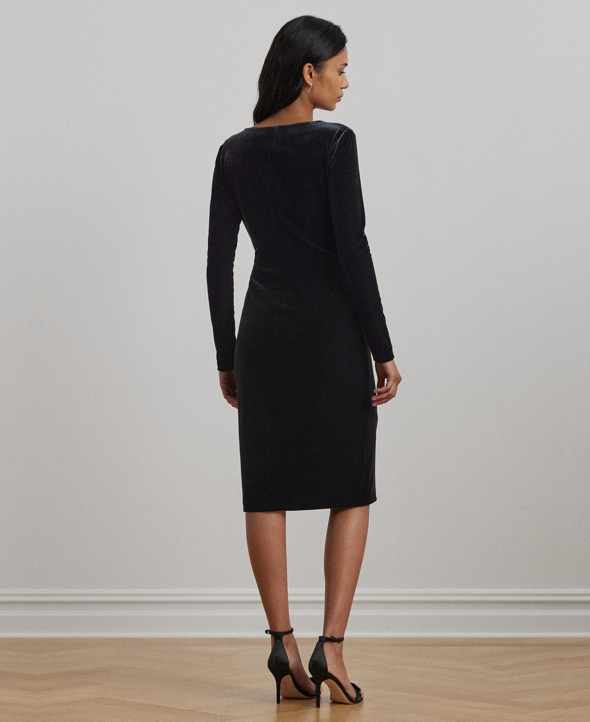 Lauren Ralph Lauren Women's Stretch Velvet Surplice Dress