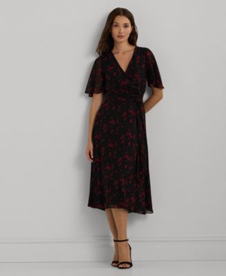 Lauren Ralph Lauren - Women's Floral Belted Crinkle Georgette Dress