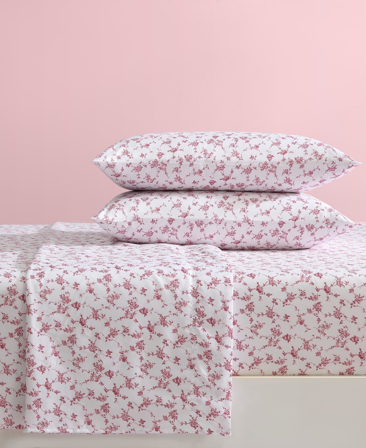 Shop Betsey Johnson Printed Microfiber 3 Piece Sheet Set, Twin In Floral Toile