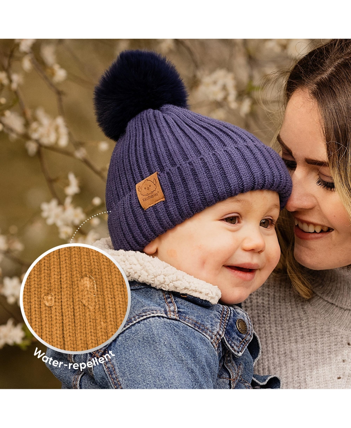 KeaBabies 2pk Baby Hats, Baby Beanies, Newborn Hats for Baby Girls, Boys, Baby Winter Hat, 6-36 Months Infant Hat