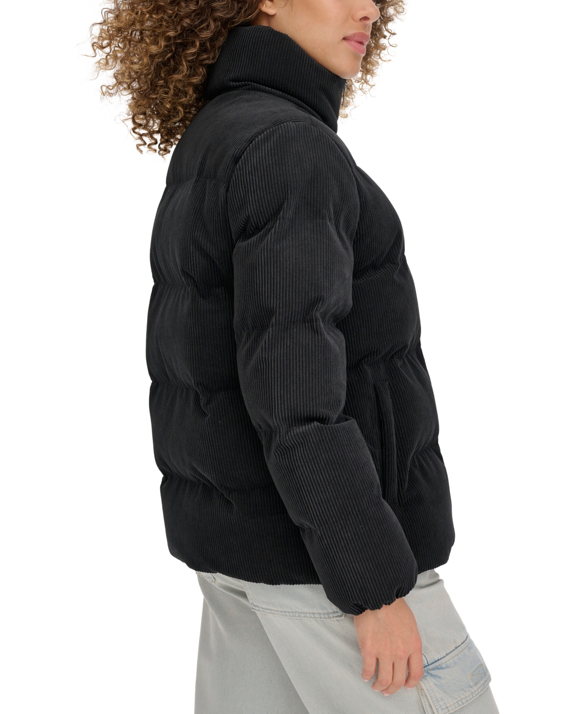 Levi's Women's Corduroy Bubble Puffer Jacket In Black
