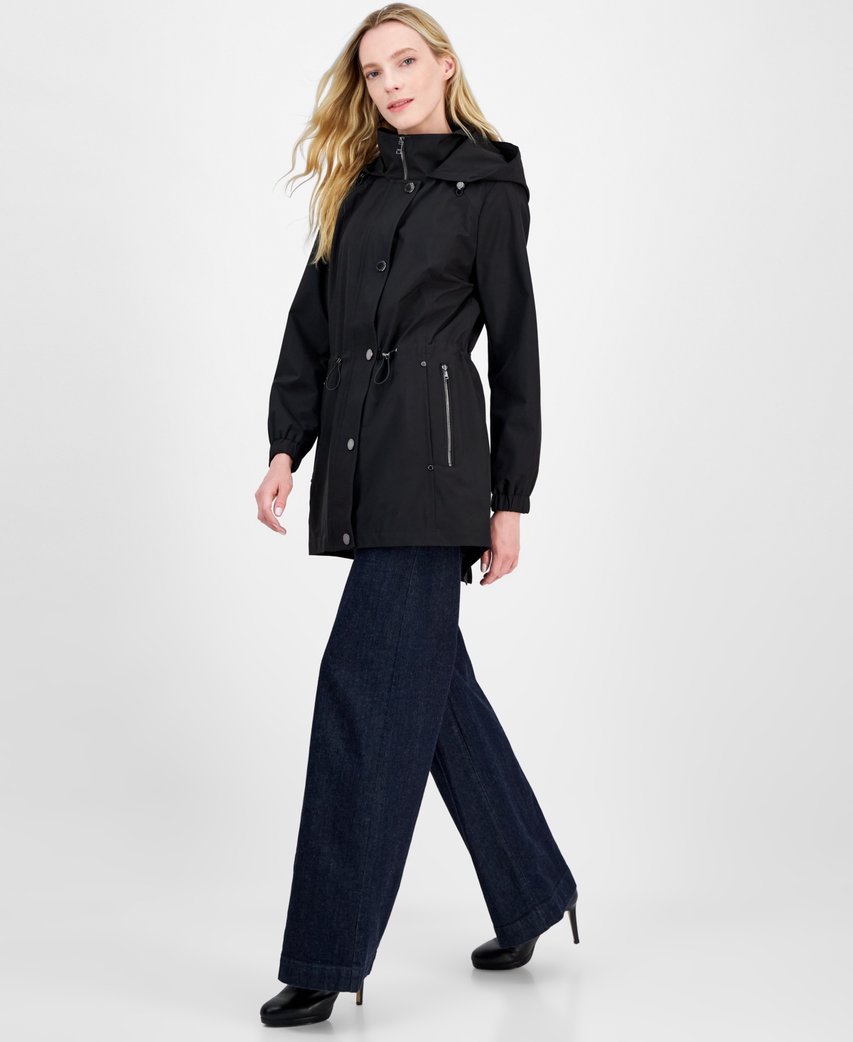 Women's Water-Resistant Hooded Anorak Coat - Volcanic Rock