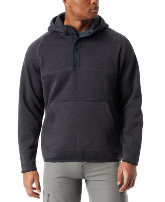 BASS OUTDOOR - Men's Regular-Fit Mixed-Media 1/4-Snap Hoodie