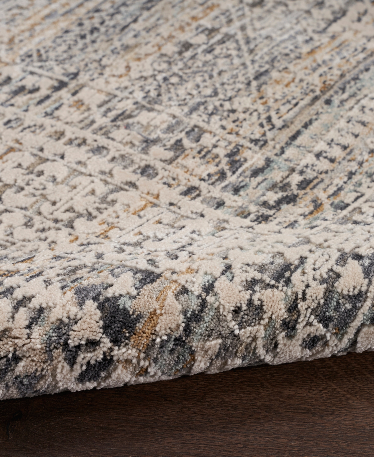 Nourison Home Lynx Lnx05 2'3"x12' Runner Area Rug In Ivory,gray