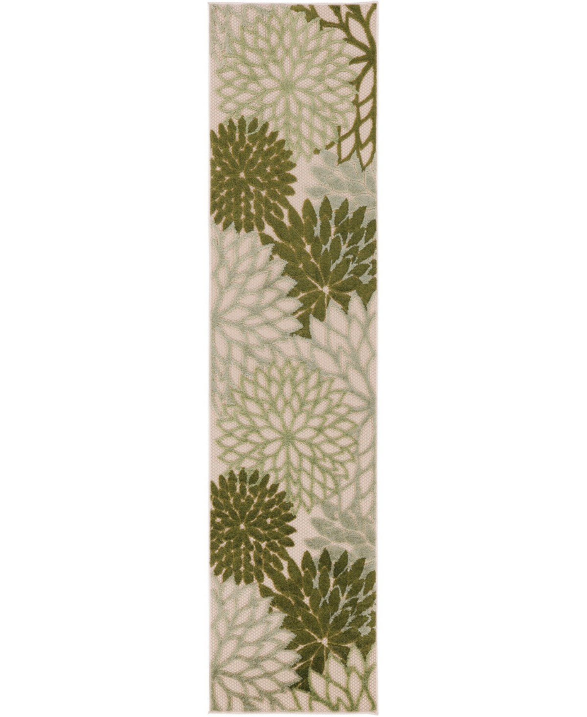 Nourison Home Aloha Alh05 2'3"x8' Runner Area Rug In Ivory,green