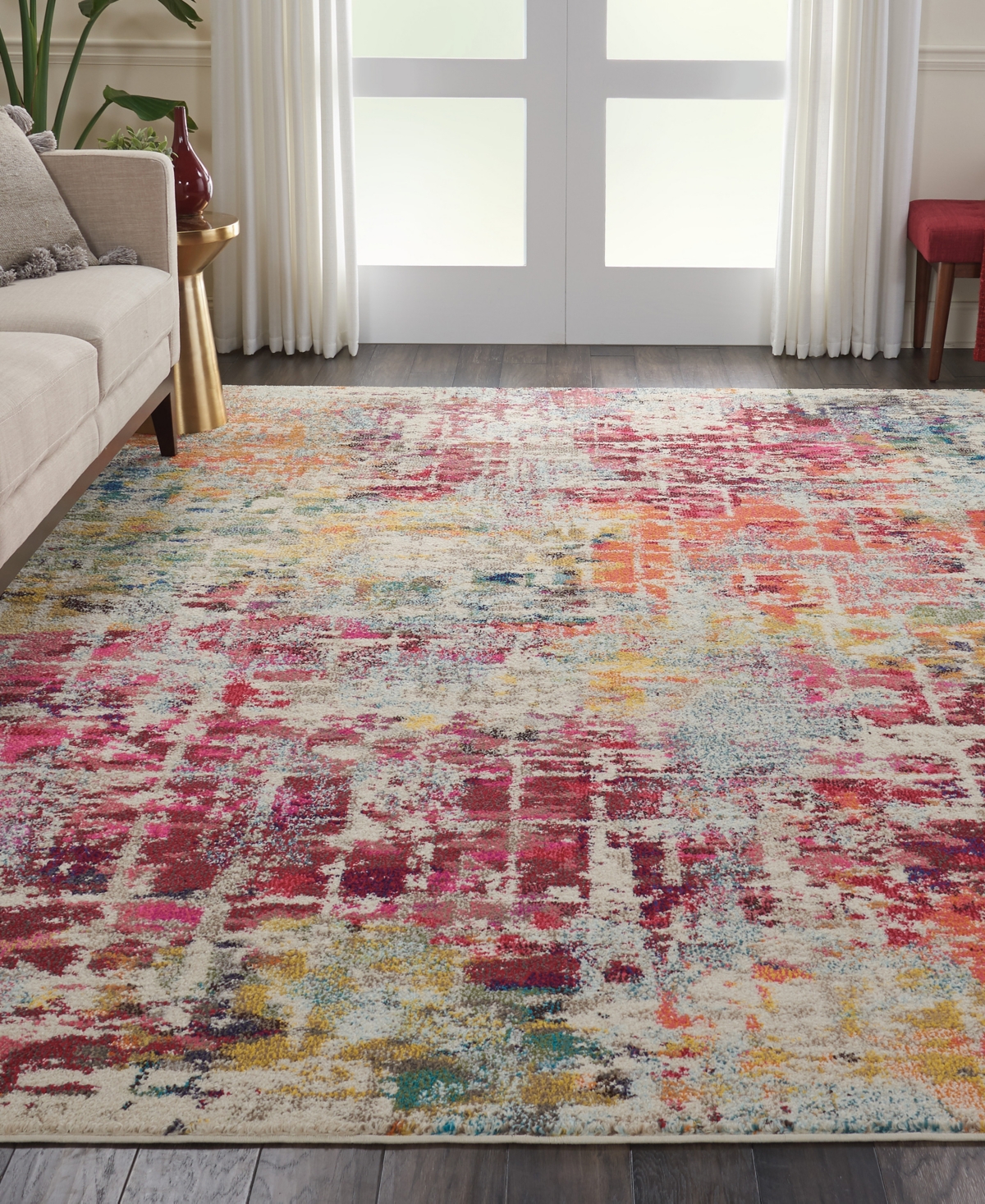 Nourison Home Celestial Ces13 7'10"x10'6" Area Rug In Pink,multi