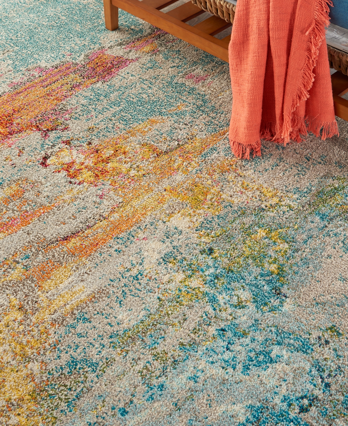 Nourison Home Celestial Ces02 3'11"x5'11" Area Rug In Aquamarine