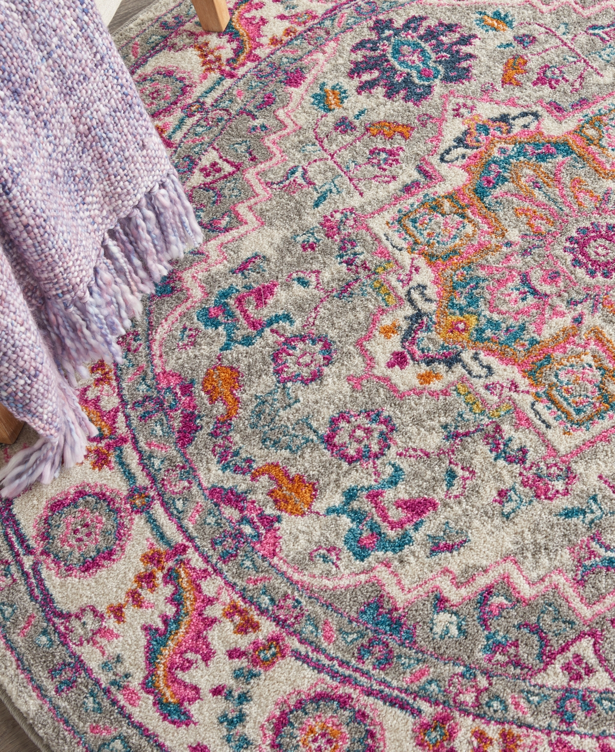 Nourison Home Passion Psn20 5'x5' Round Area Rug In Multi