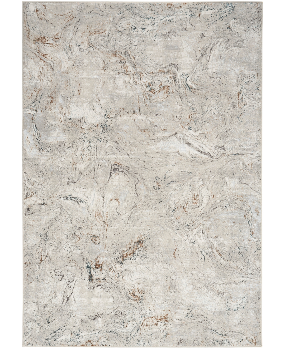 Nourison Home Glitz Glz20 5'3"x7'3" Area Rug In Gray,multi