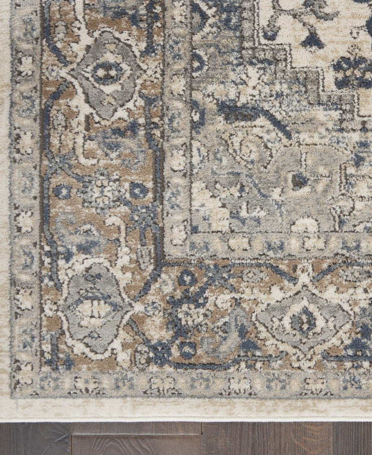 Nourison Home Quarry Qua05 2'2"x12' Runner Area Rug In Ivory,gray